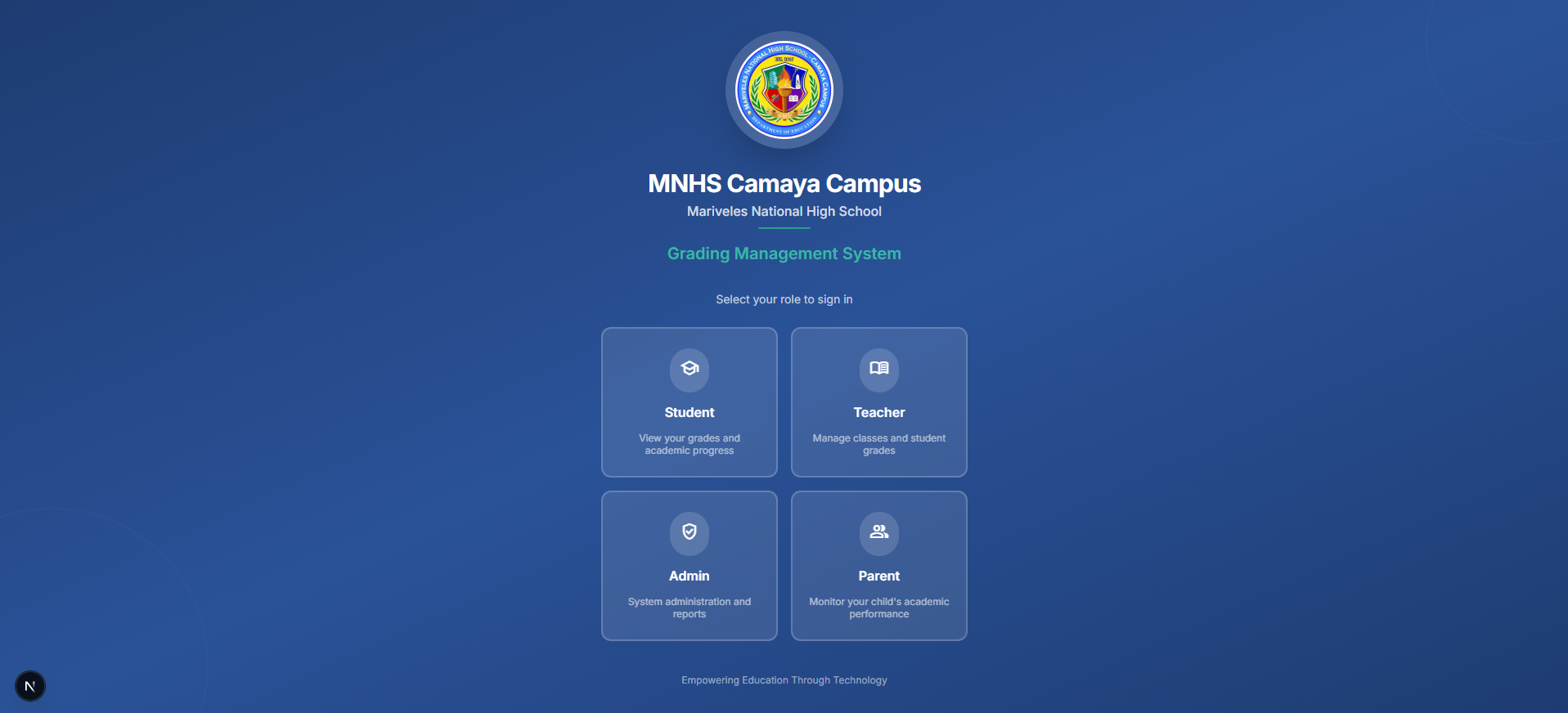 MNHS Camaya Campus Grades Management System